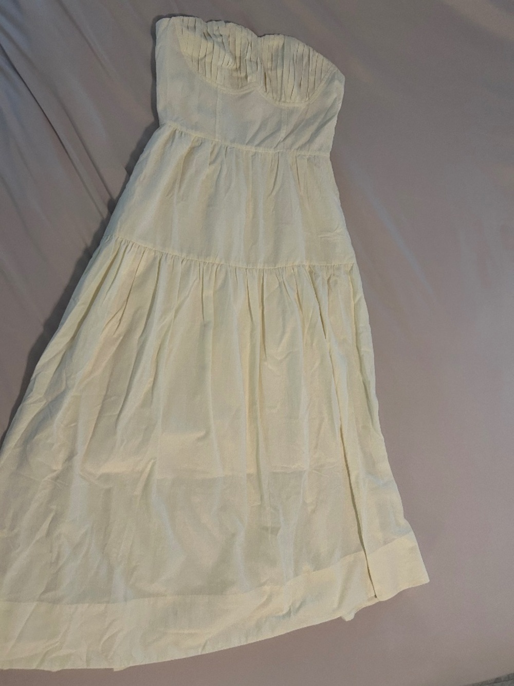 Commense cream strapless dress